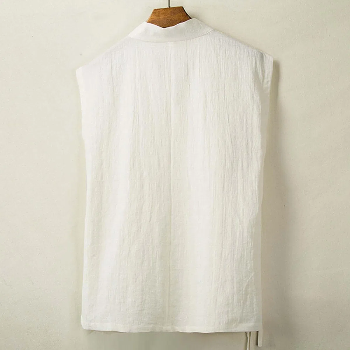 Gilet traditionnel pour homme, sans manches, kimono japonais, à lacets, coton et lin, vêtements chinois, chanfu tang, manteau ouvert sur le devant, confortable, respirant, gilet de loisirs