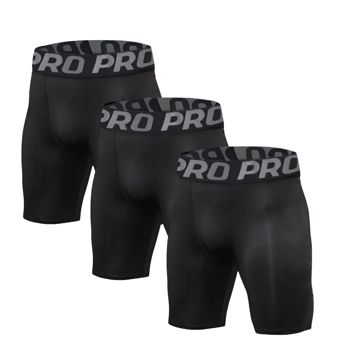 Lot de 3 Shorts de Compression Homme Haute Performance - Respirant, Séchage Rapide, Confort Anti-Frottement pour Running, Vélo, Gym