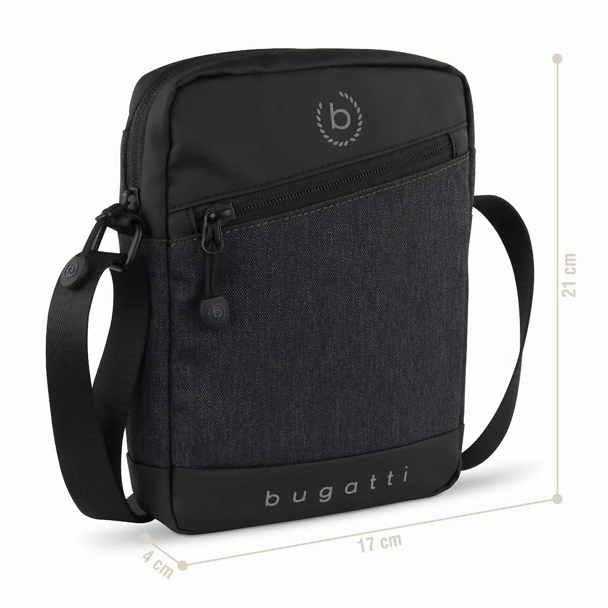 bugatti Universum Sac à bandoulière pour homme, sac à bandoulière en XS ou S, noir