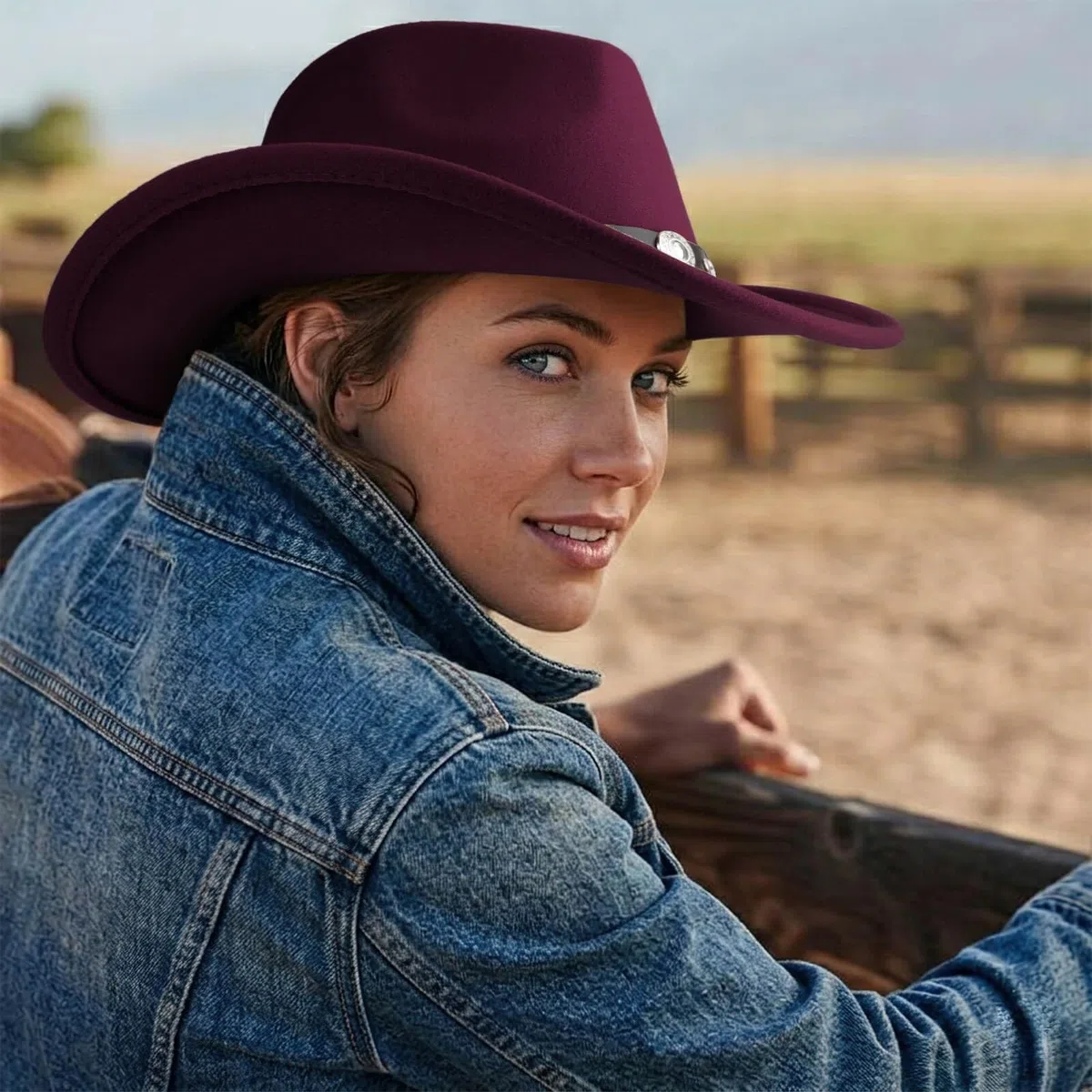 DRESHOW Chapeau Fedora à Large Bord pour Femme avec Boucle de Ceinture Rétro Panama Floppy Hat