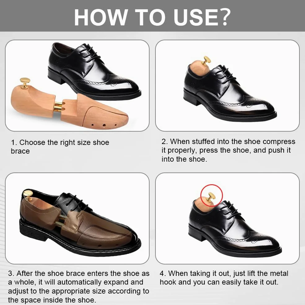Embauchoir pour chaussures homme et femme en bois de cèdre avec ressorts réglables pour toutes les chaussures