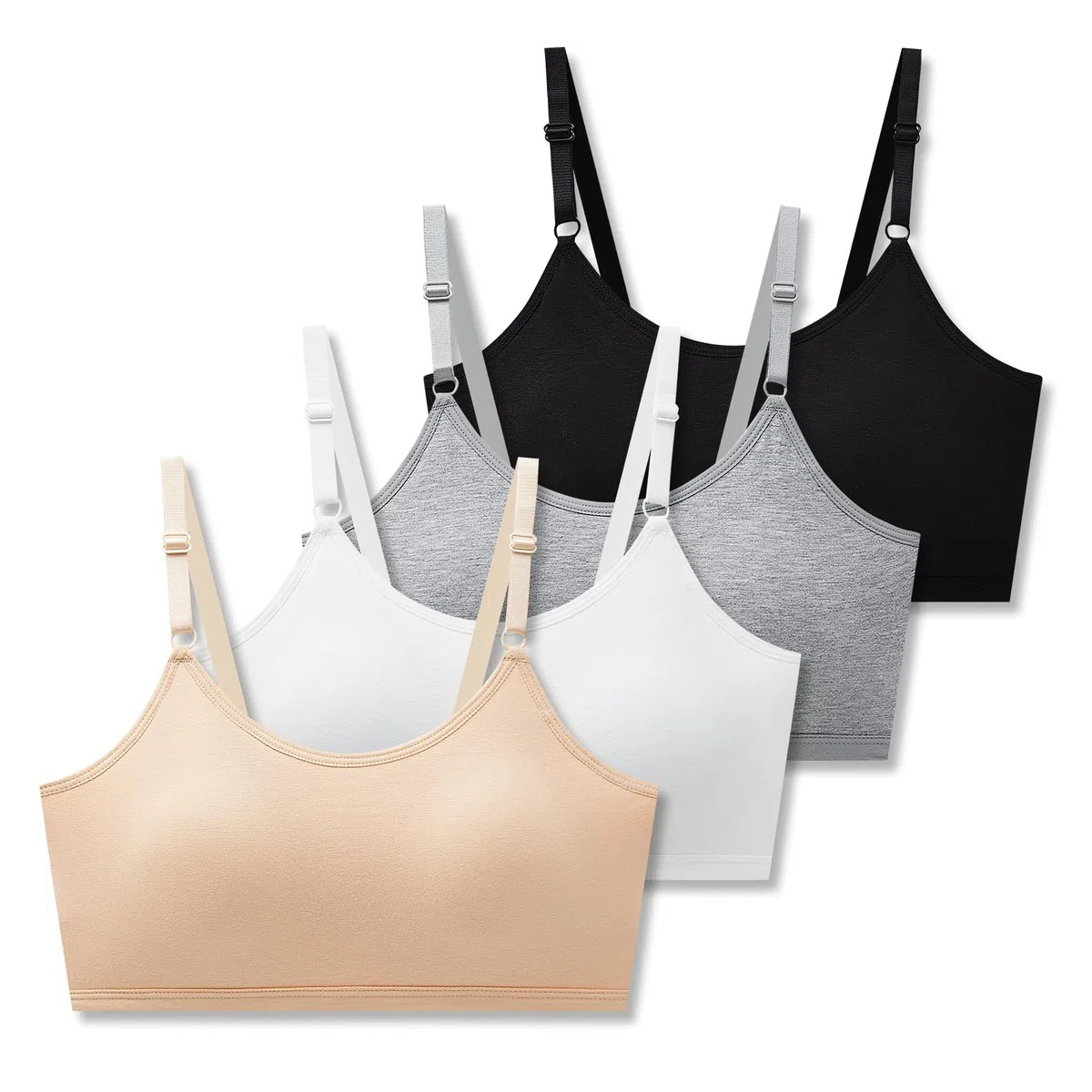 SALIA GIRL Soutiens-Gorge Camisoles de Sport en Coton pour Adolescentes, Tailles 10 à 16, avec Bretelles réglables et Coussinets Fixes