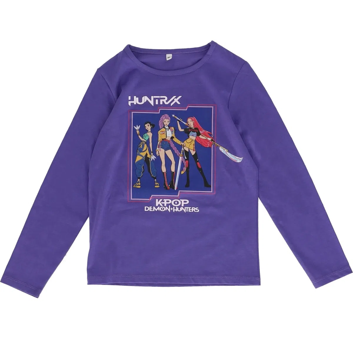SAHINLER créateur d'univers K-Pop Demon Hunters - Pyjama Enfant K-Pop Demon Hunter Huntrix - Ensemble Haut & Pantalon - 100% Coton - Style Coréen - Tissu Doux 160 GSM - Violet et Gris