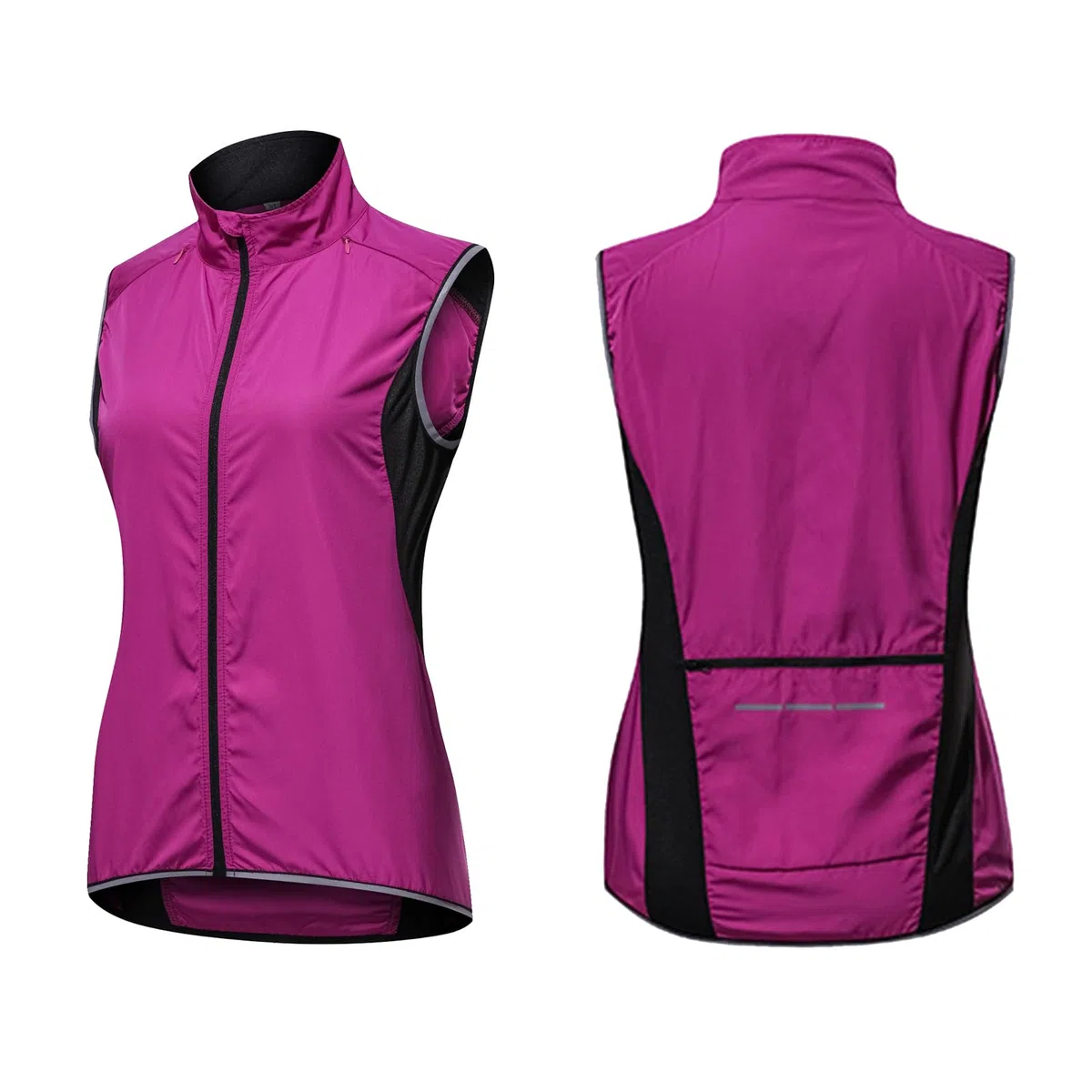 Gilet de cyclisme pour femme, léger et respirant, veste de sport sans manches, imperméable, coupe-vent, gilet sans manches, résistant aux UV, maillot de vélo réfléchissant VTT, randonnée,Purple-XL
