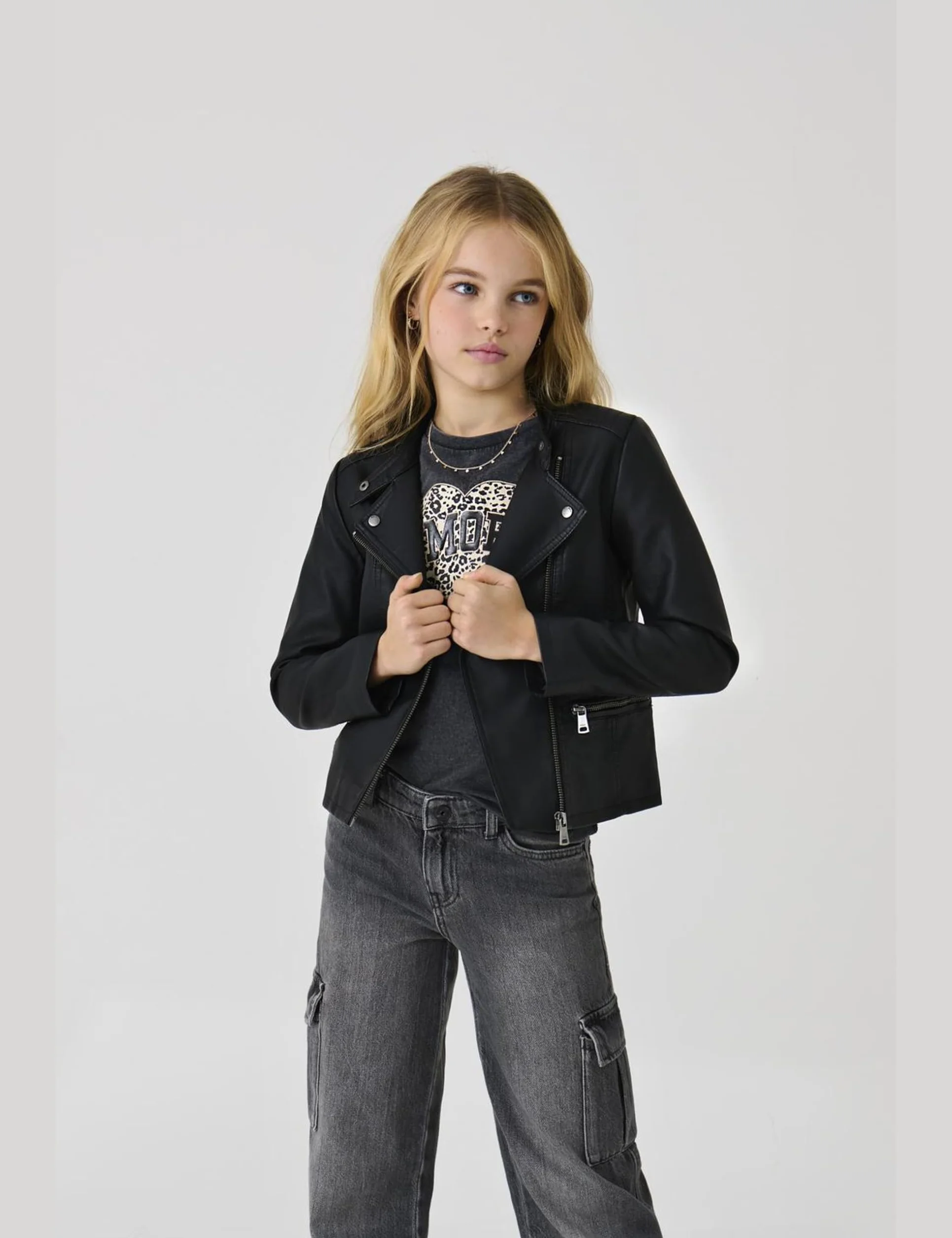 ONLY Konfreya Faux Biker Otw Noos Blouson en simili-cuir Fille