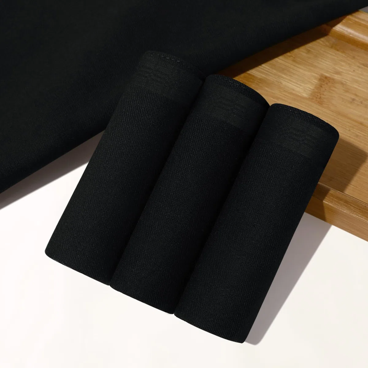 HOULIFE Mouchoirs noirs en coton doux pour homme - Mouchoirs pour funérailles - 43 x 43 cm