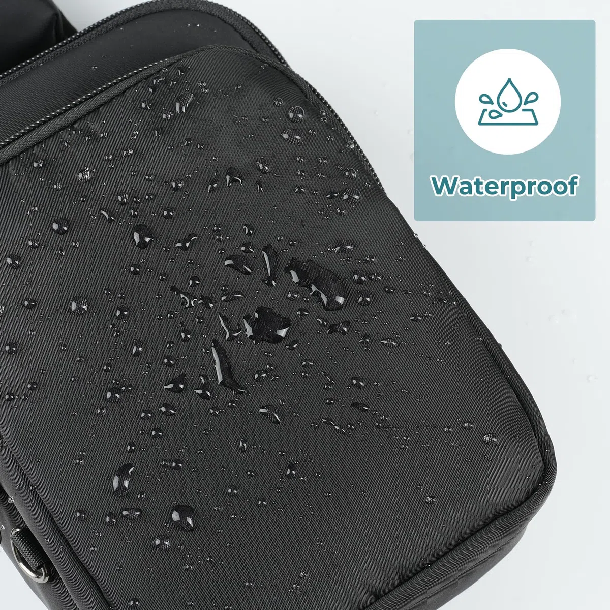 BROADREAM Sac à bandoulière avec Reißverschluss Lock & RFID-Blockierung, Petite Sacoche Poitrine Homme et femme, Sling Bag convient pour les épaules gauche et droite