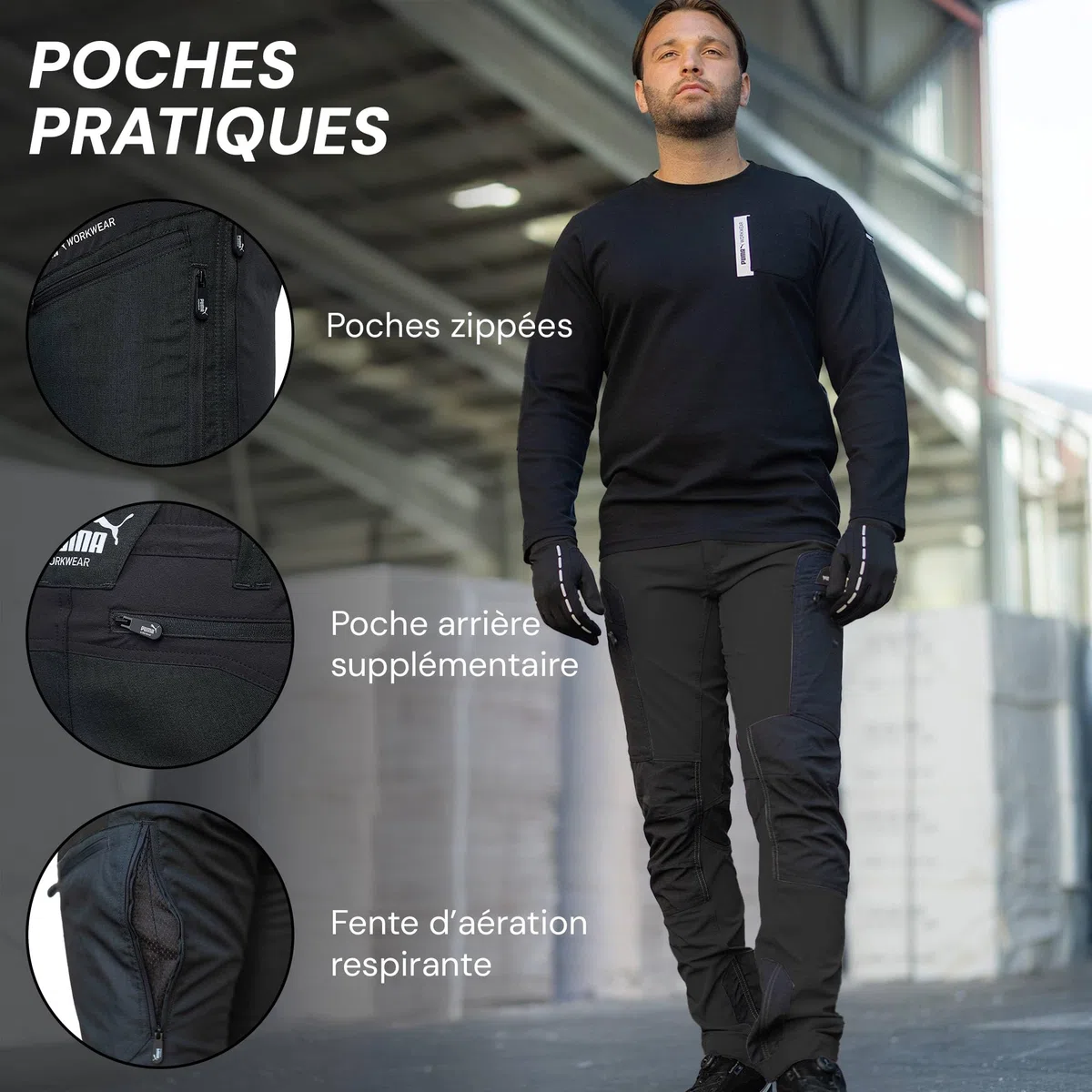 PUMA Pantalon d'extérieur Workwear Pro-One - Robuste, respirant et durable - Pantalon parfait pour la randonnée, l'alpinisme, le bushcraft et les travaux extérieurs