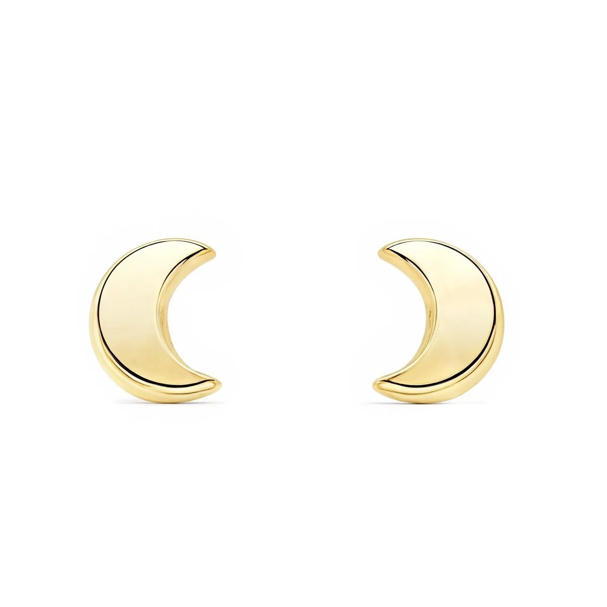 Boucles d'Oreilles Enfant demi-lune lisse Or Jaune 9 Carats - Coffret cadeau - Certificat de garantie - Mondepetit