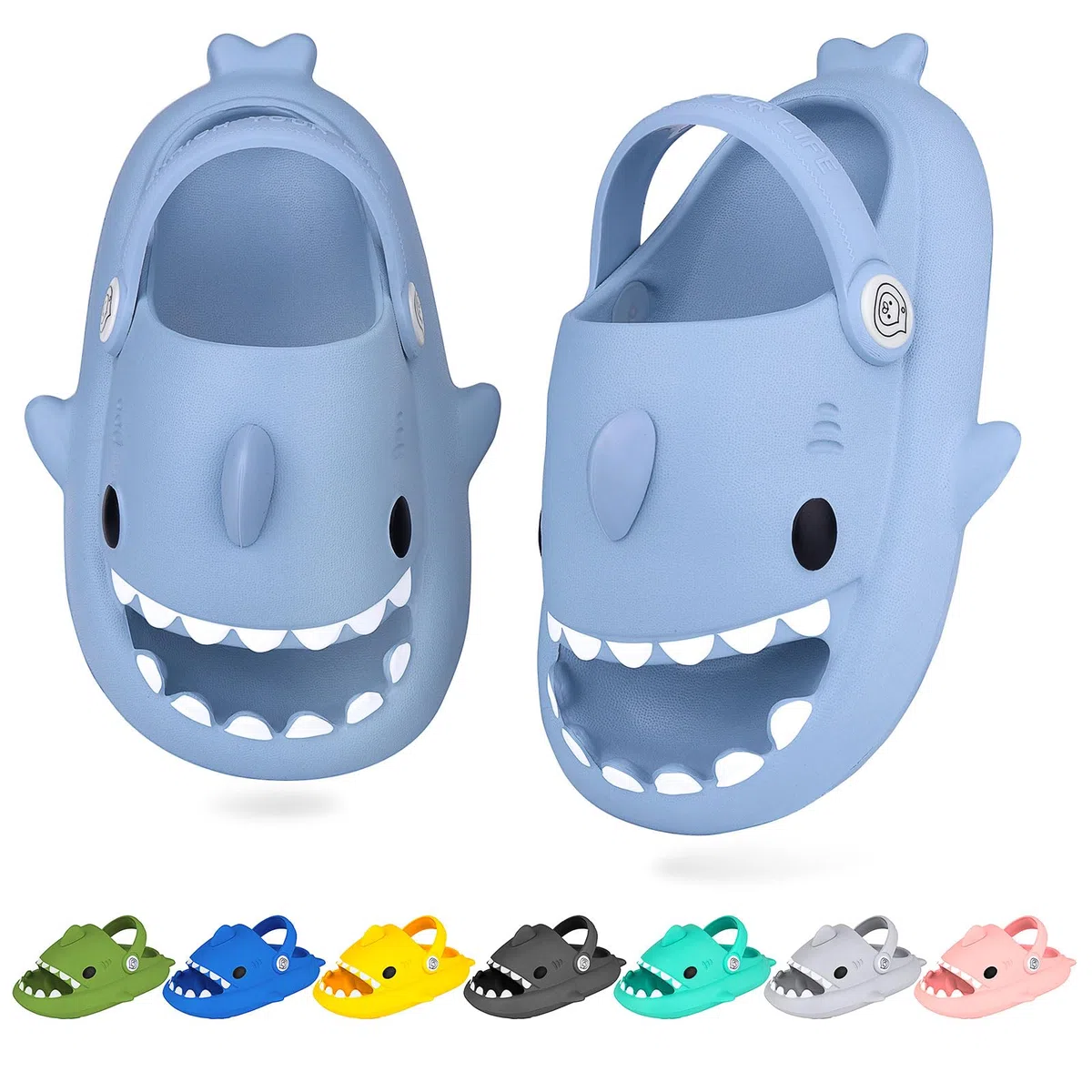 Chaussons requins pour enfants Chaussons d'été pour garçons et filles Sandales de plage et de douche antidérapantes Chaussures de piscine à tongs Rose Bleu Menthe Vert Gris Jaune Vert