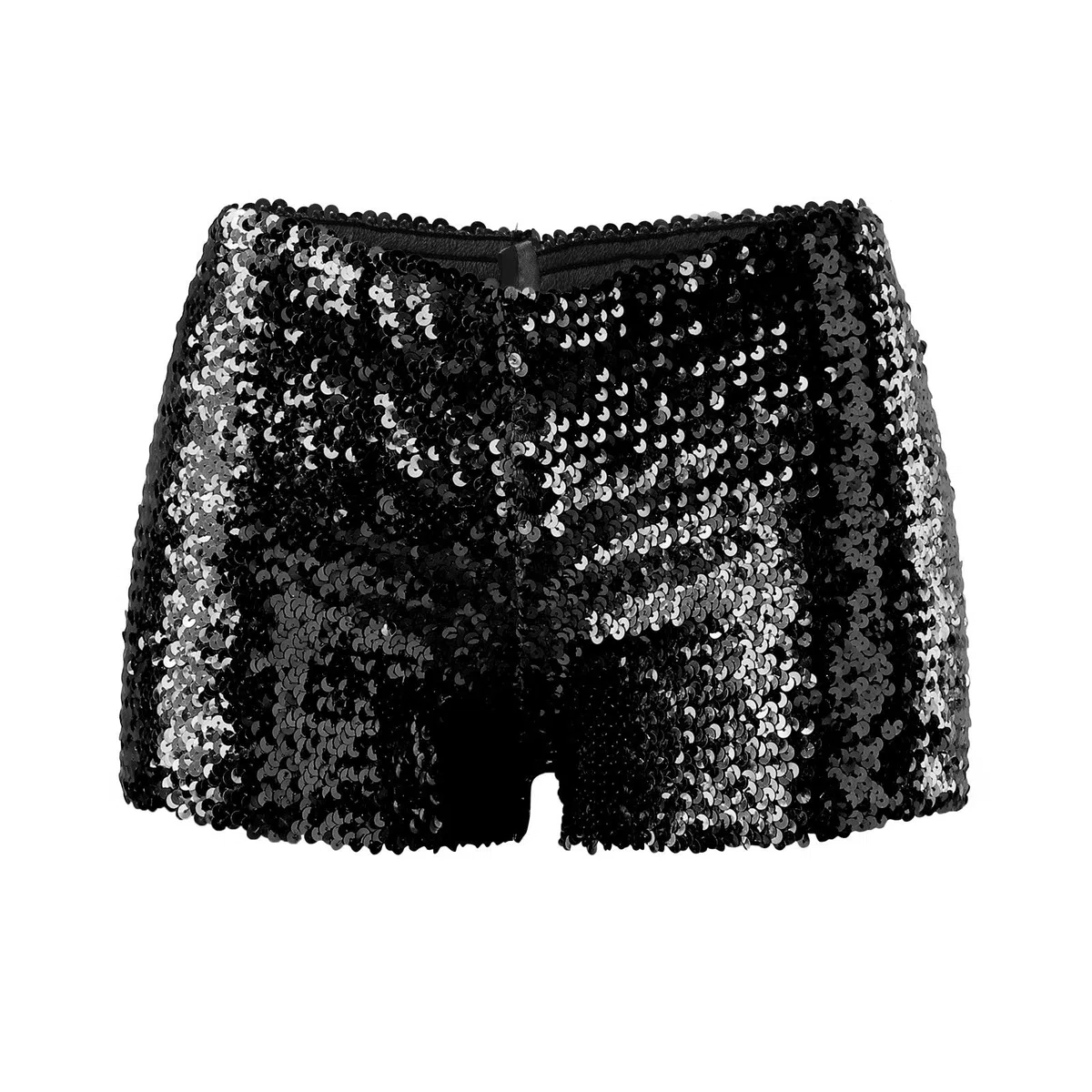 Short pour Femme avec Paillettes Sexy Mini Short de Danse Paillettes Brillant pour Femme Sequin Shine Glitter Taille Haute Ligne A Sparkly Party Club de Nuit Costumes de Carnaval