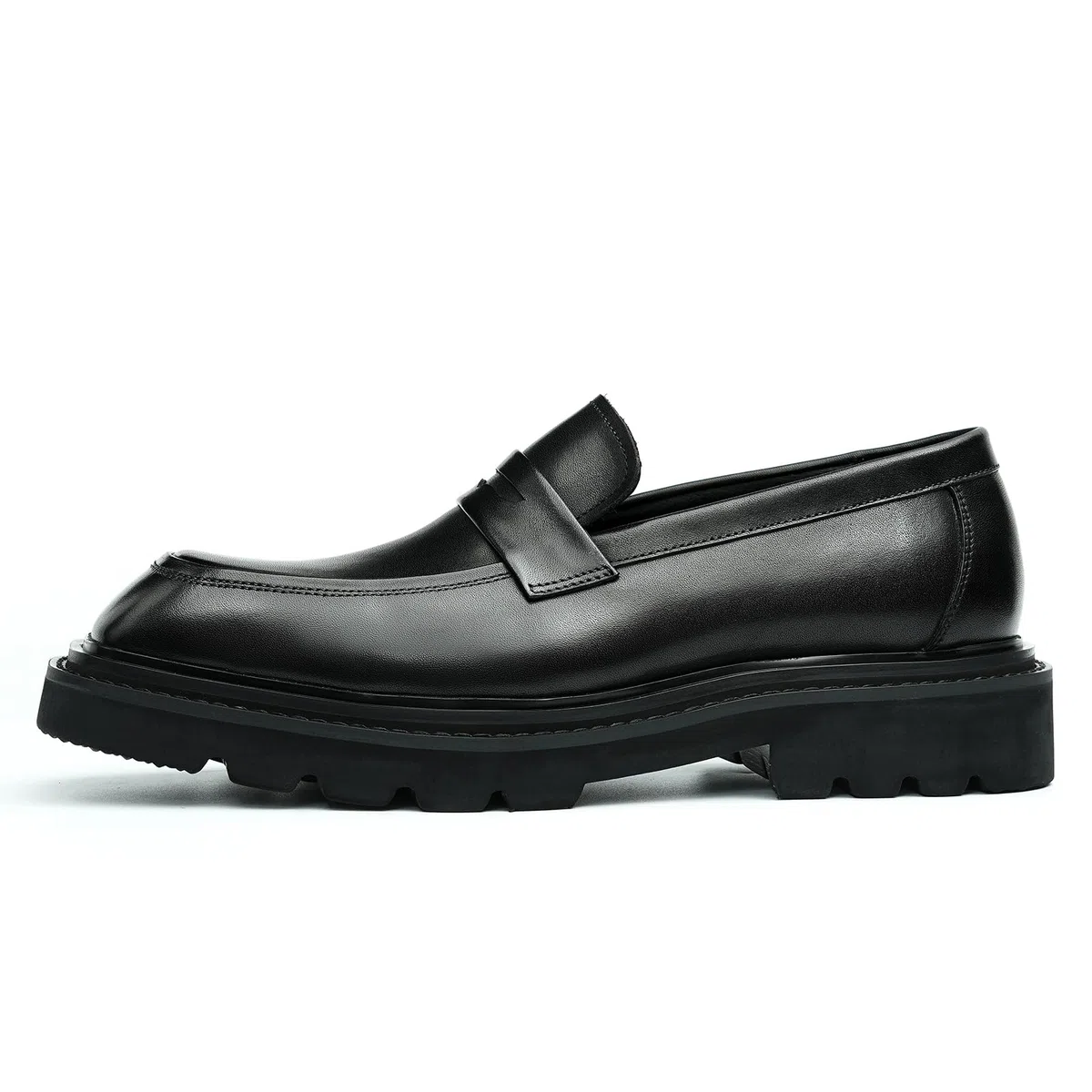 Mocassins Confortables à Semelle Epaisse pour Hommes Chaussures à Enfiler en Cuir Formel Affaires