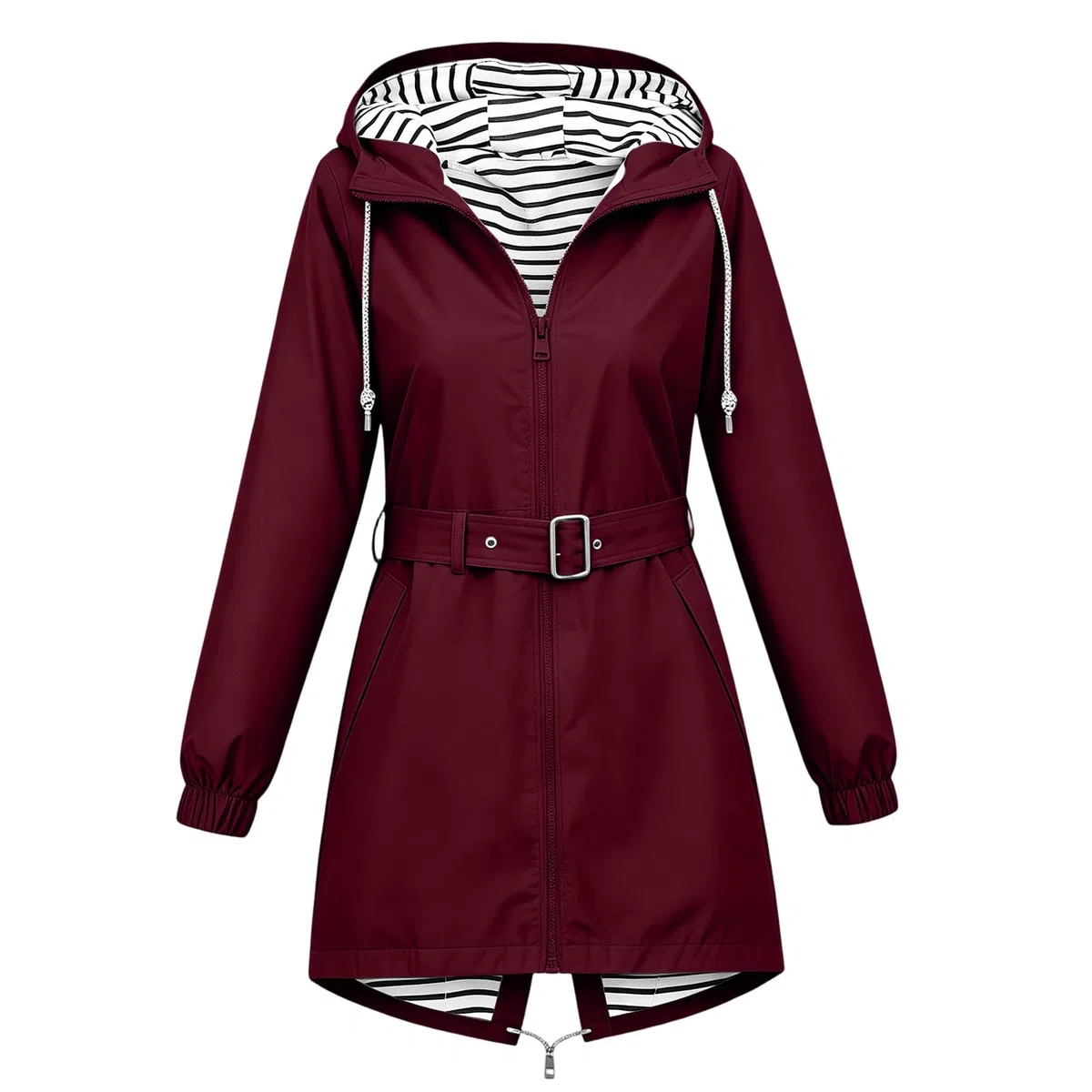 Générique Veste Imperméable Femme,Ciré Veste À Capuche Légère Coupe-Vent Respirant,Manteau De Pluie Mi-Saison Fermeture Éclair Chic Et Élégant,Blouson De Plein Air Randonnée Quotidien Voyages