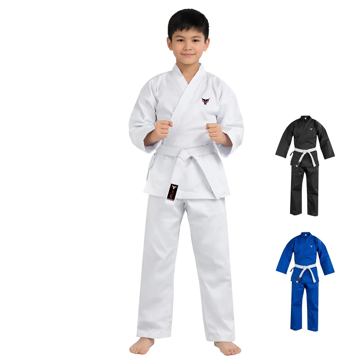 Mytra Fusion Uniforme Gi de Karaté Enfant avec Ceinture – Tenue d’Entraînement Arts Martiaux 200 g pour Garçons et Filles – Tenue de Karaté Étudiant