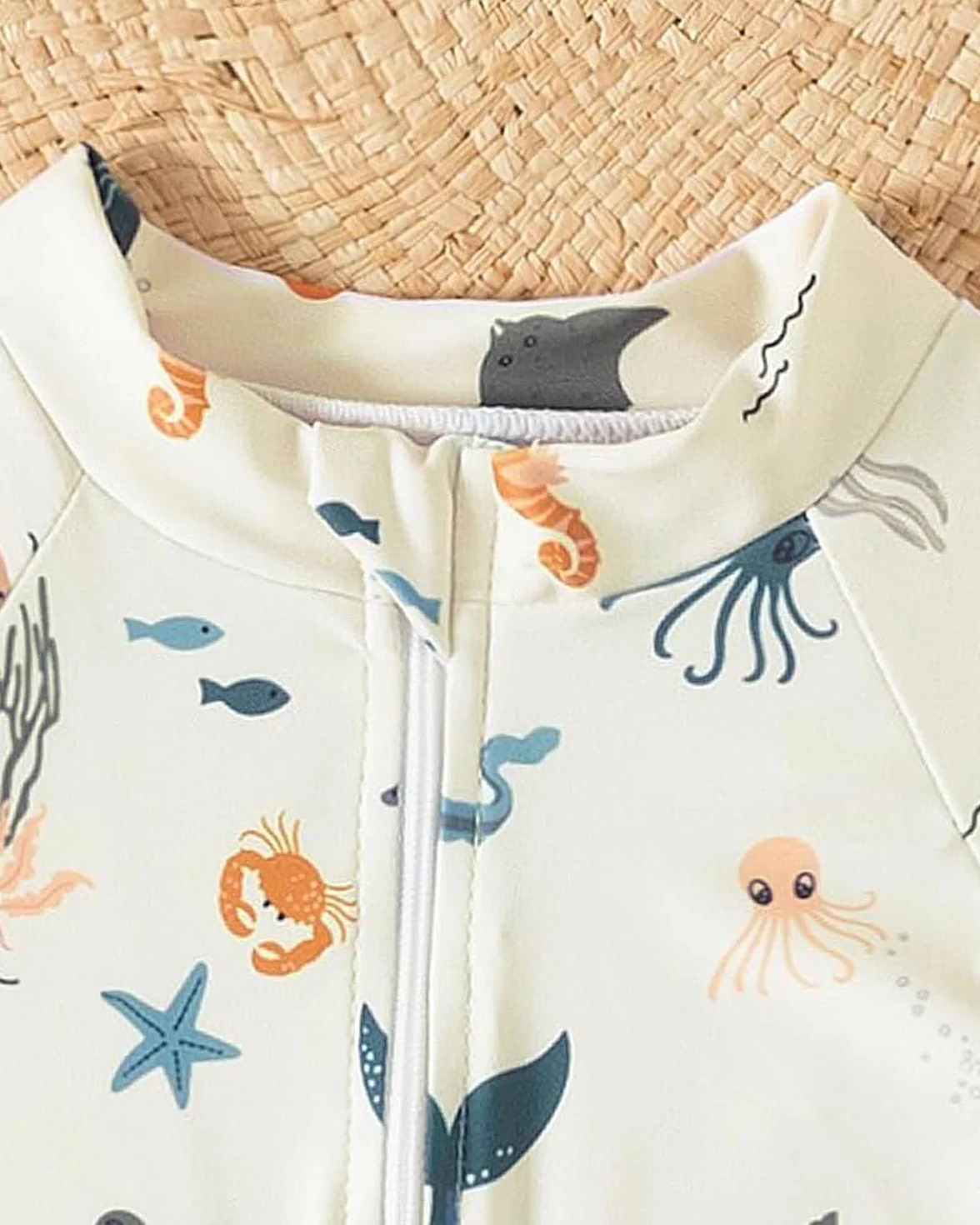 WYTbaby Maillot de bain pour bébé - Vêtement UV - Une pièce - Manches courtes - Protection UV - Pour bébé garçon - Avec chapeau de soleil