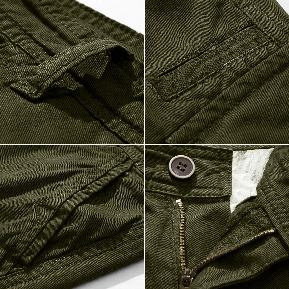 Générique Short Cargo Homme Ceinture Incluse Multi-Poches Classique pour Travail et Quotidien
