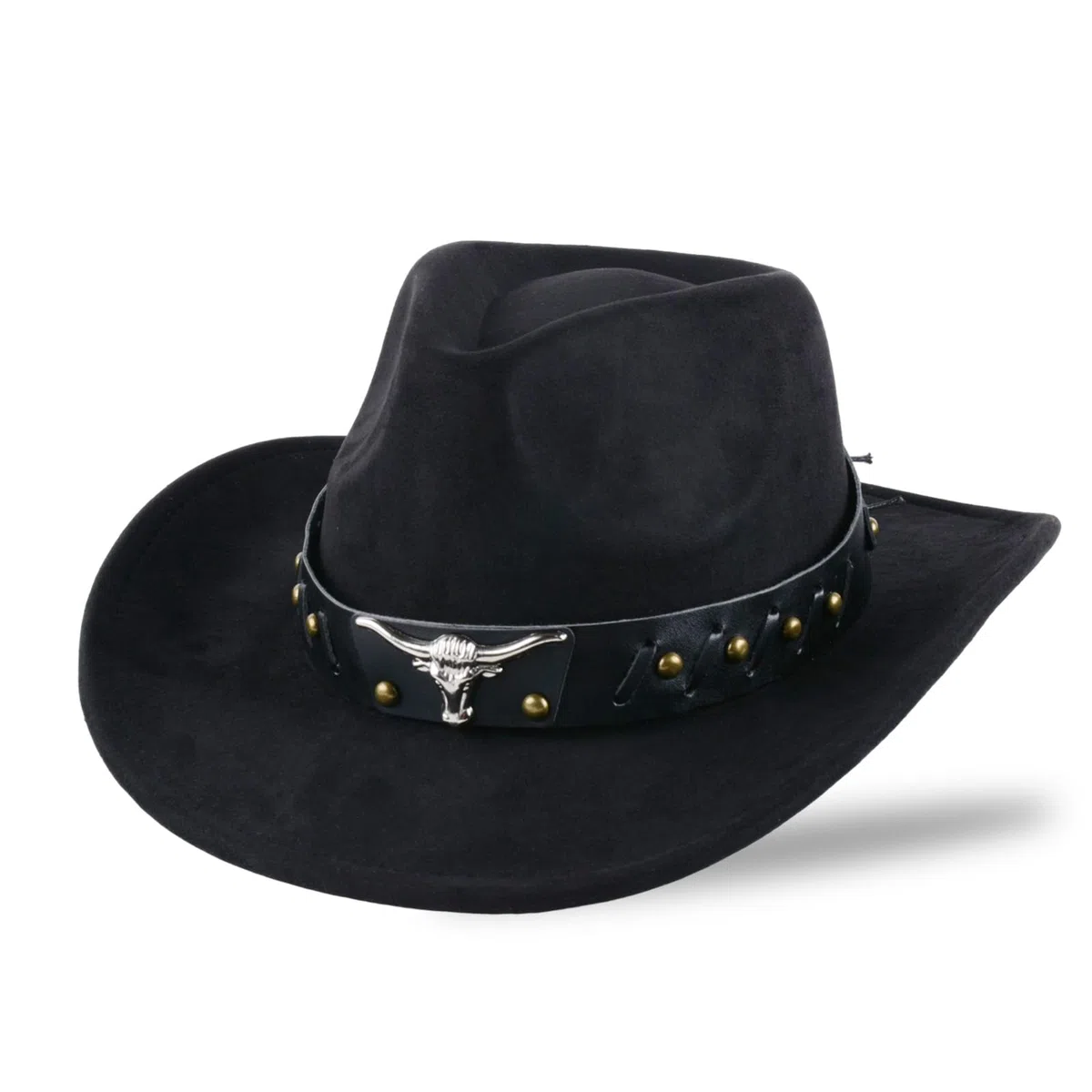 MYKAGS Chapeau de Cowboy pour Femmes et Hommes, Chapeaux Western en Daim, Chapeau Panama, Chapeaux de Cow-Boy à Large Bord, Cow-Girl Western en Daim