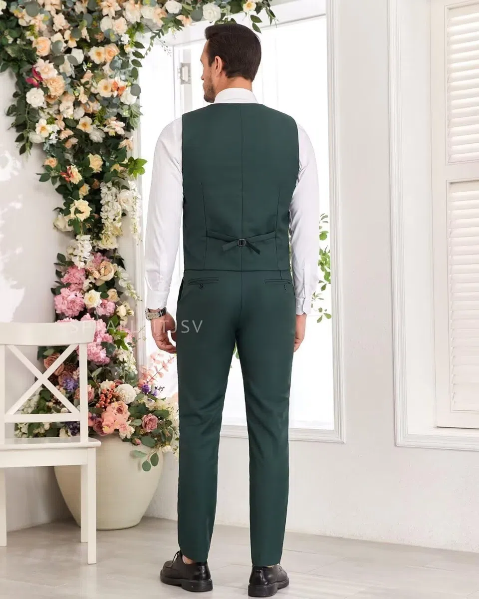 Costume 3 pièces pour homme, coupe ajustée, revers en pointe, blazer à 2 boutons, veste, gilet, pantalon, pour mariage, affaires, bal de fin d'année, fête