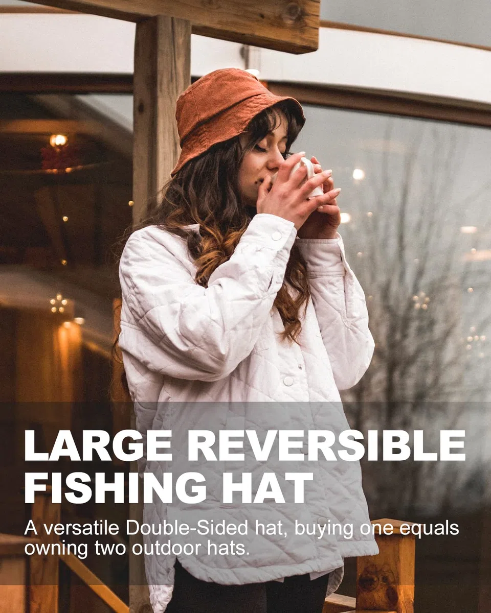 Zylioo Bobs Seau Chapeaux XXL Grosses Têtes Réversible Pêche Randonnée Chapeau Solaire en Plein Air Marche Chapeau pour Hommes Femmes