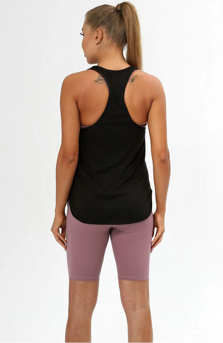 icyzone Femme Débardeur de Sport Yoga Shirts sans Manches Dos Nageur Fitness Tank Top