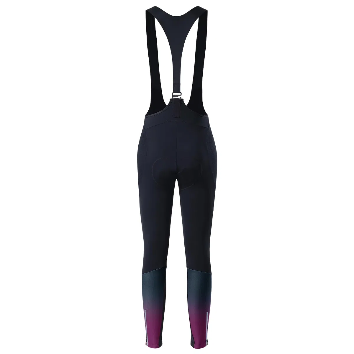 Santic Pantalon de cyclisme long à bretelles pour femme avec rembourrage de siège, fermeture éclair thermique au niveau de la jambe, super élastique, chaud, legging de cyclisme