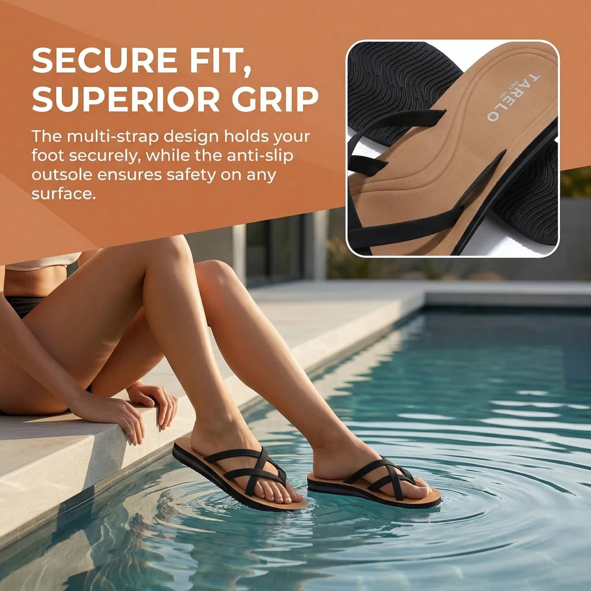 TARELO Tongs Femme Sandale Comfort Flip Flop Taille 36-41