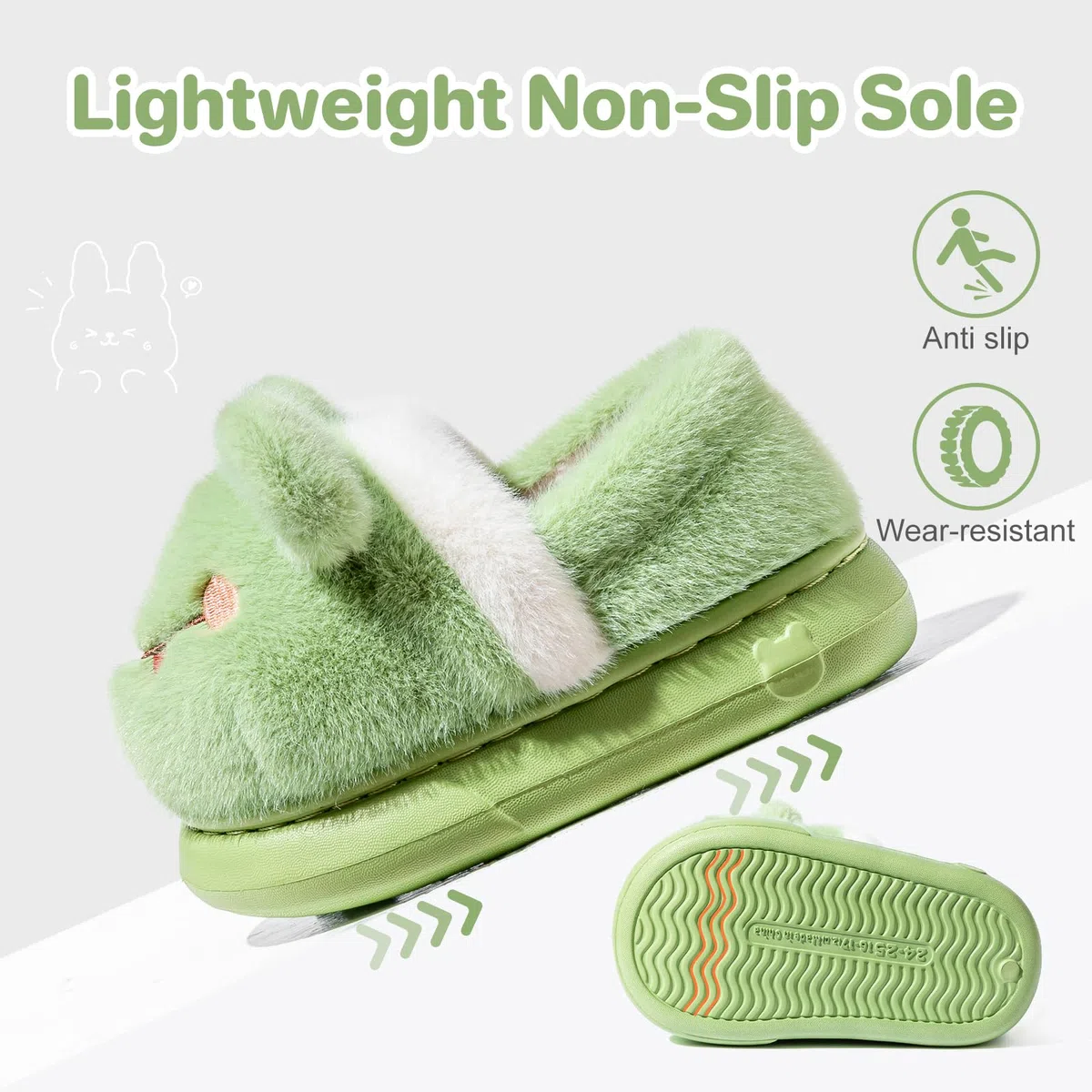 DRECAGE Chaussons Enfant pour Fille et Garçon, Pantoufles en Peluche Chaudes avec Design Animal Mignon, Antidérapantes