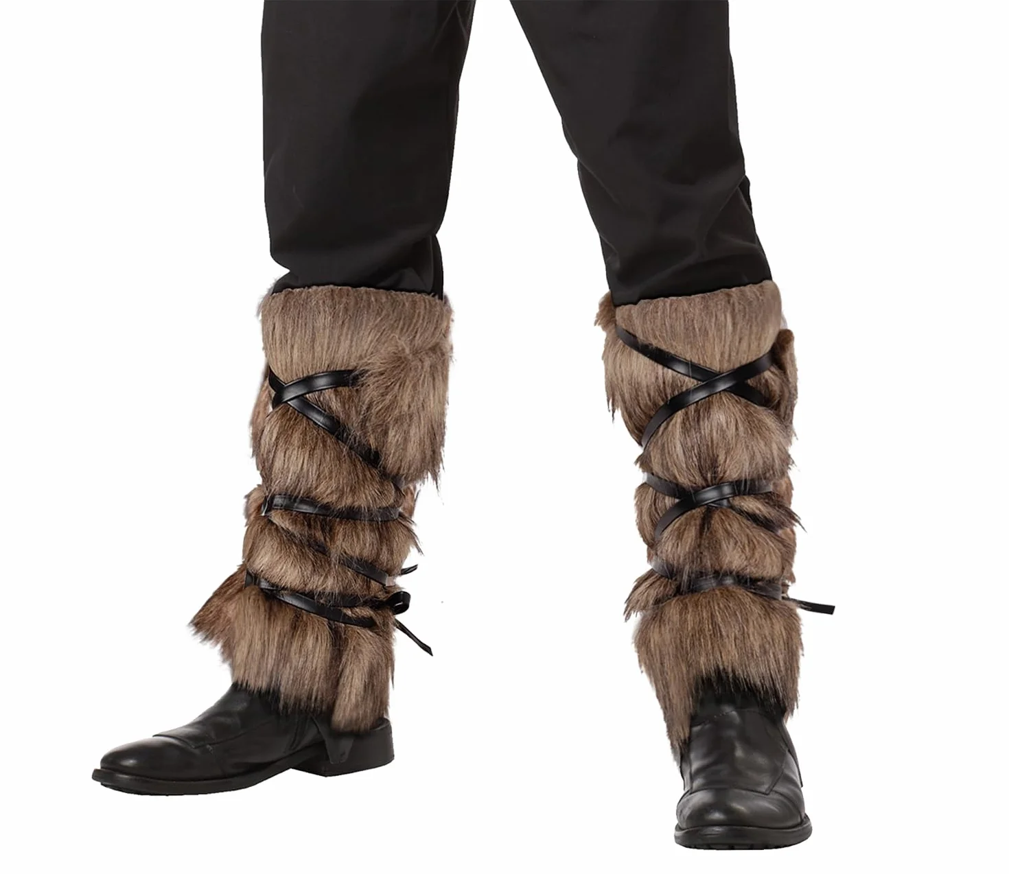 keland Guêtres Viking en Fausse Fourrure Jambiere Leg Warmers Accessoire Cosplay pour Femmes Hommes