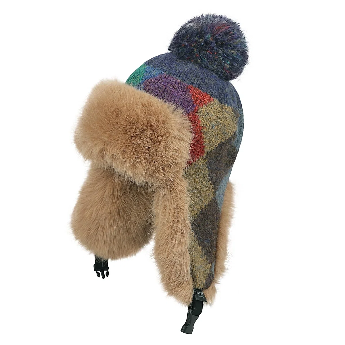 OhMill Chapka Chaud Hiver pour Femme Bonnet de Trappeur en Peluche Chapeau Aviateur avec Oreillettes Coup-Vent Bonnet de Ski Épaise pour Cyclisme Extérieur Randonnée
