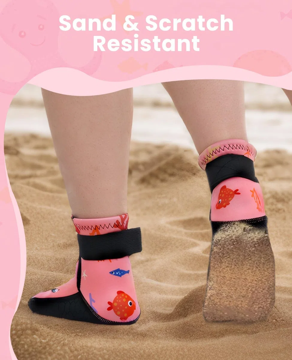 Gogokids Chaussettes en Néoprène 3mm pour Enfants, Chaussettes de Plongée Thermiques Antidérapantes pour Garçons, Filles, pour Natation, Surf, Plongée en Apnée, Rafting, Plage et Piscine