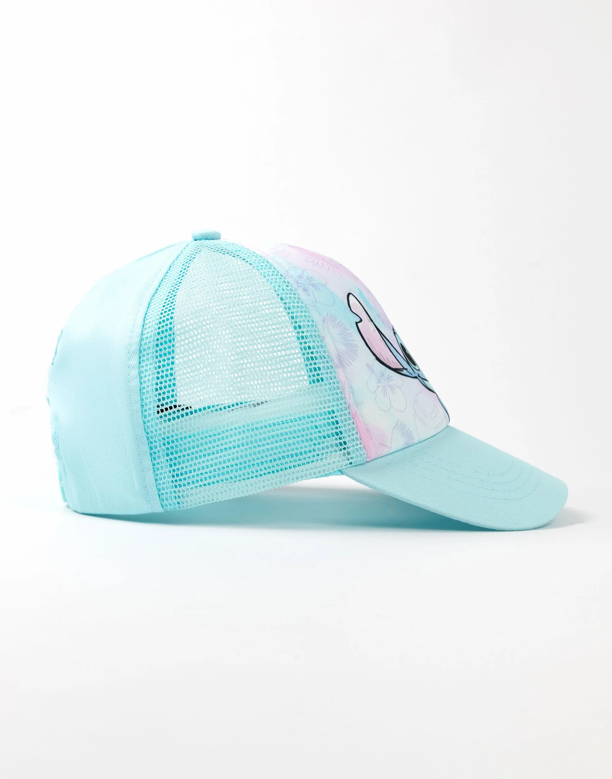 Disney Lilo & Stitch Casquette de baseball réglable pour fille en bleu clair | Chapeau décontracté avec motif Stitch | Stitch Merch | Protection solaire arrière en maille | Casquette incurvée pour