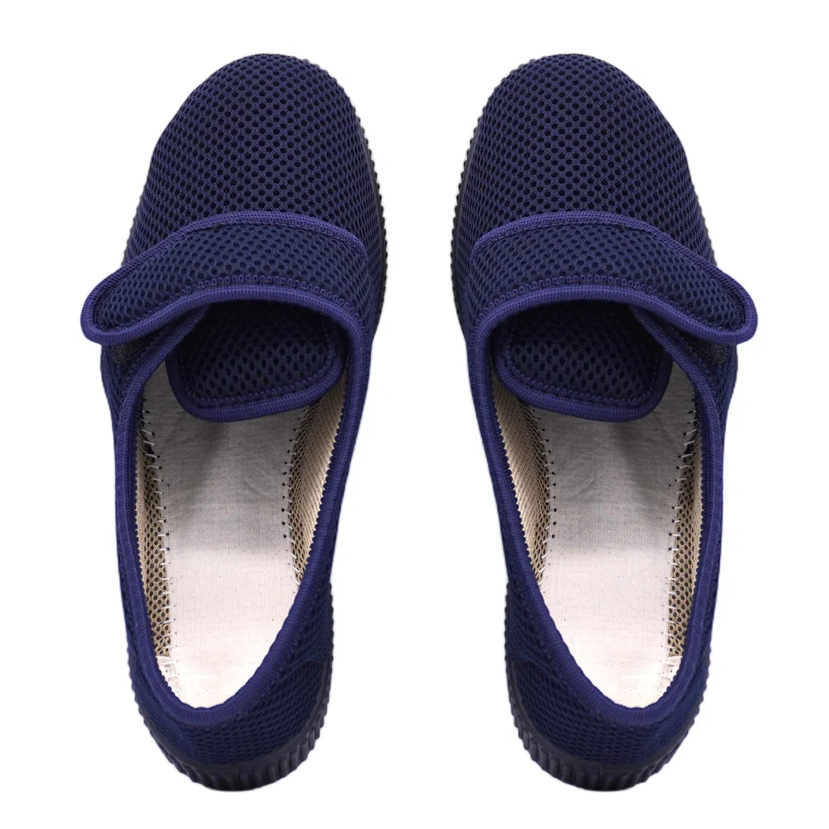 JOMIX Chaussons Homme avec Fermeture à Scratch Chaussures Diabétiques Confortable en Maille Respirant Pantoufles de Confort Semelle Antidérapante pour Loisirs