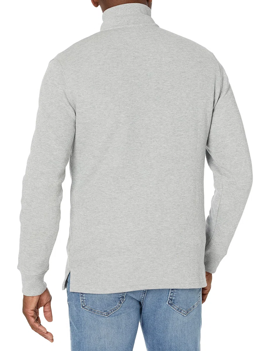 Amazon Essentials Homme Pull Finement Côtelé Zippé 1/4