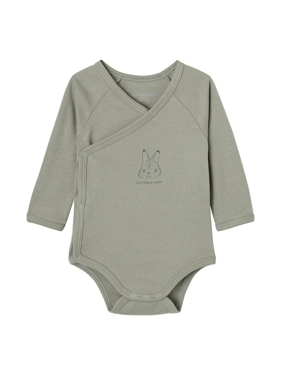 VERTBAUDET Lot 5 bodies animaux manches longues bébé ouverture naissance