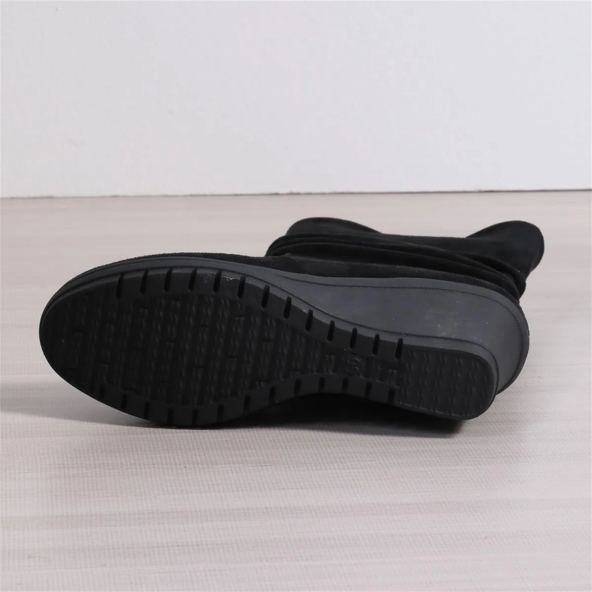 Generisch Bottines compensées pour femme - Bottes d'hiver - Bottes de transition - Noir - Pour Dirndl - Largeur H - Pour bottes - Doublées en cuir - Élégantes