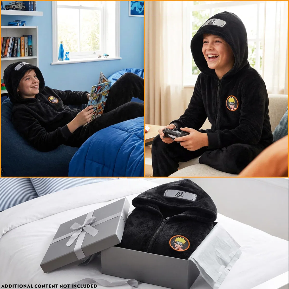 Get Trend Naruto Combinaison Pyjama Garçon Hiver, Grenouillère Polaire Enfant et Ado Chaude, Onesie Anime, Idee Cadeau