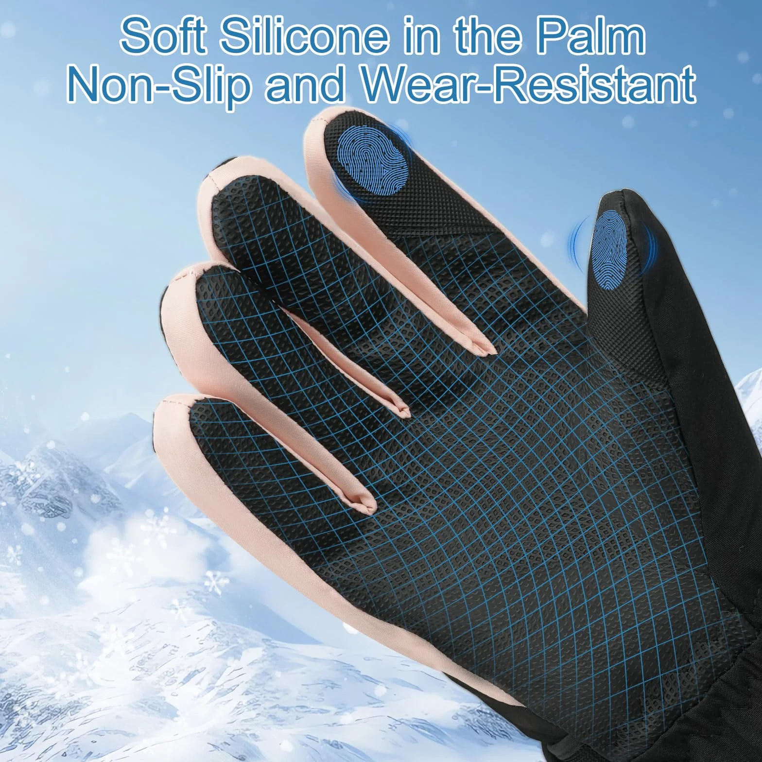 Gants de Ski Femmes, Gant Thermiques Imperméables pour Femme, Gants d'hiver Coupe-Vent Antidérapant, Écran Tactile pour Conduite Randonnée Ski Activités de Plein Air, Cadeaux d'Hiver Femmes