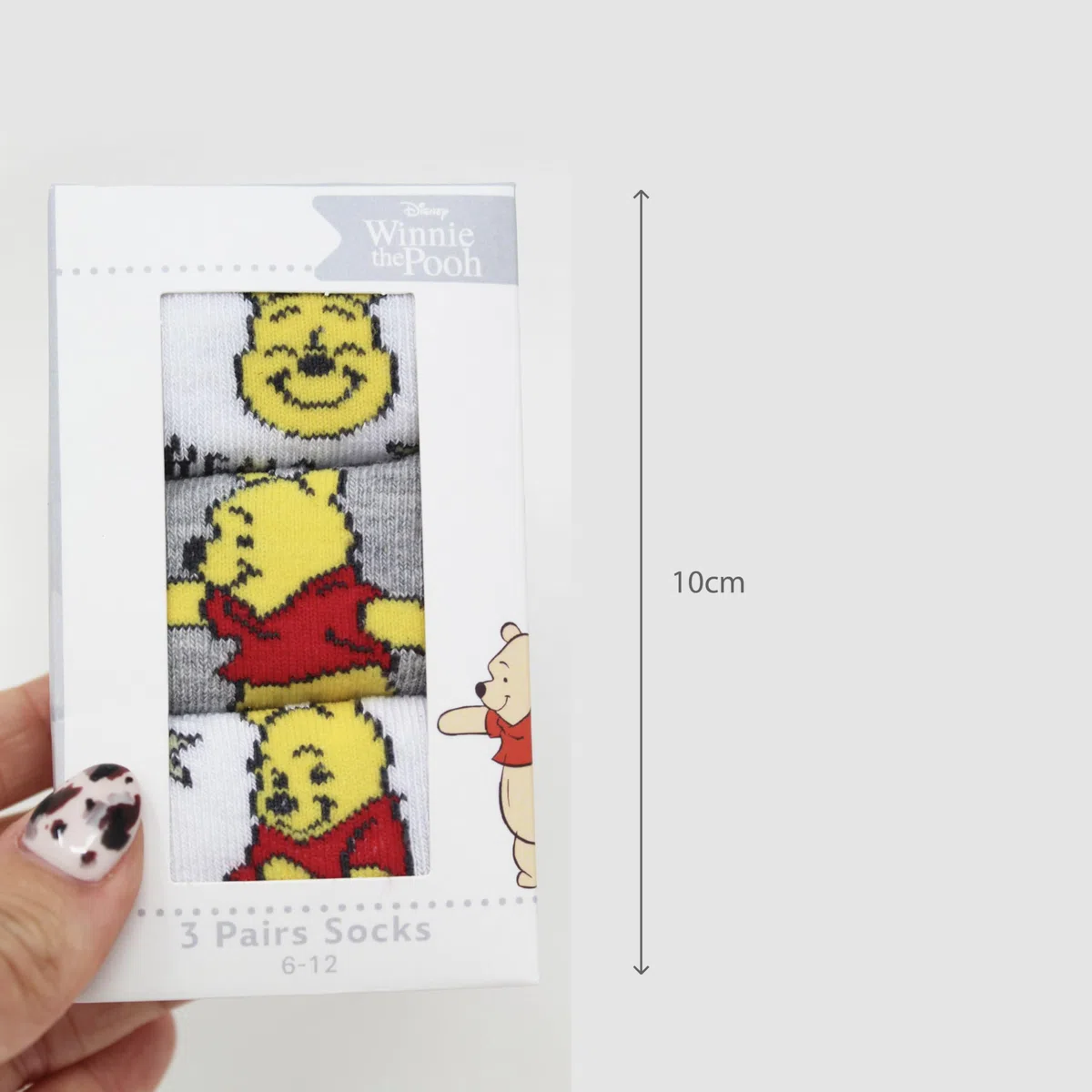 Disney Winnie l'ourson Chaussettes Mixte Bébé 3 Paires Coffret Cadeau Gris et Blanc