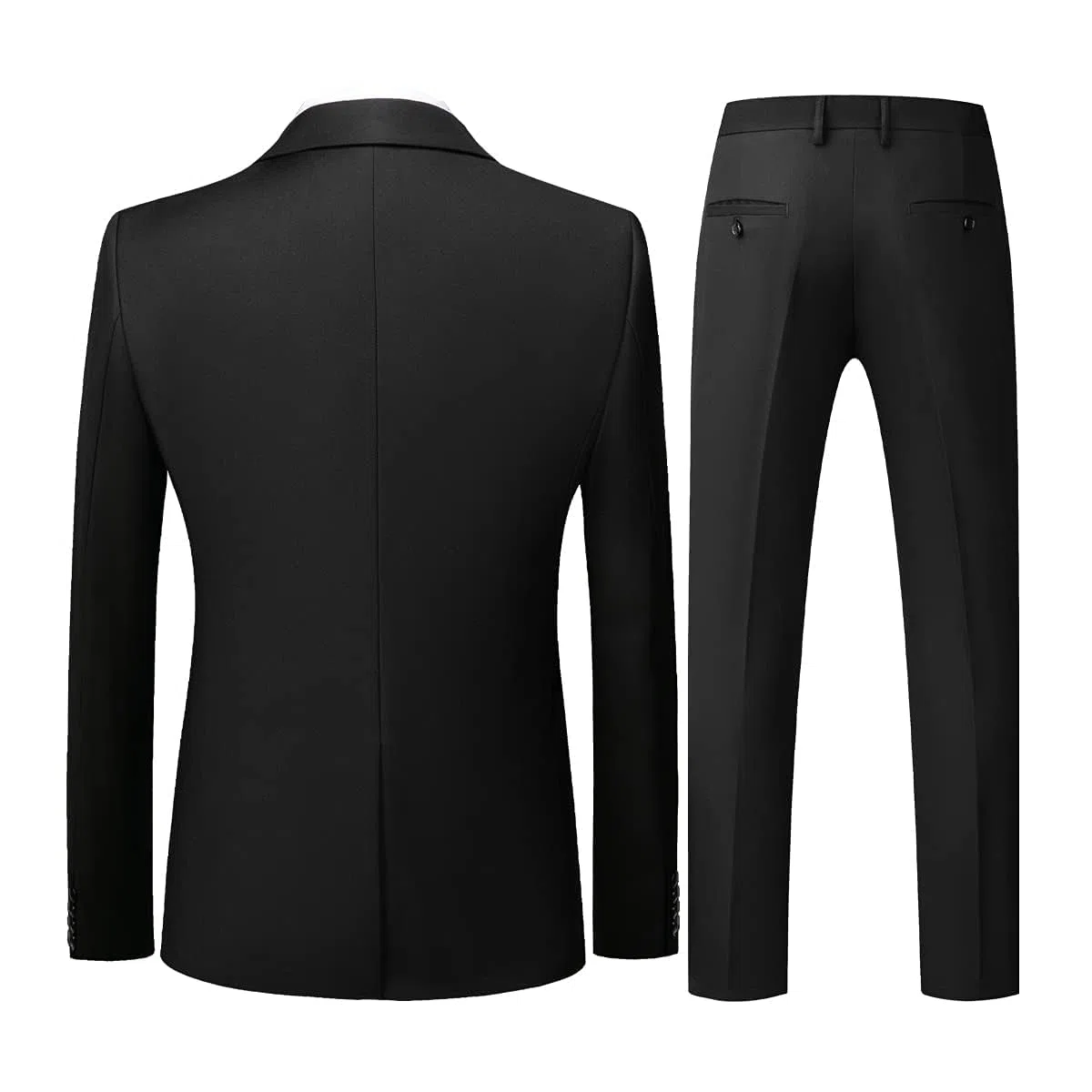 KUDORO Costume Homme 3 Pièces pour Mariage Business Slim Fit Smoking à Deux Boutons Blazer Veste et Pantalon Gilet avec Cravate