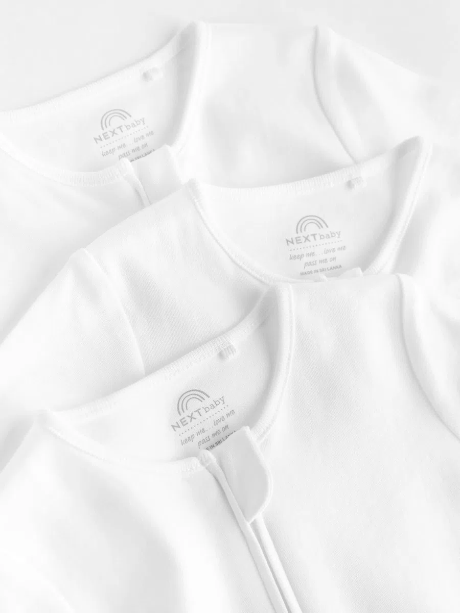 NEXT Bébé Dors-Bien Essentiel 100% Coton zippé pour bébé, Lot de 3