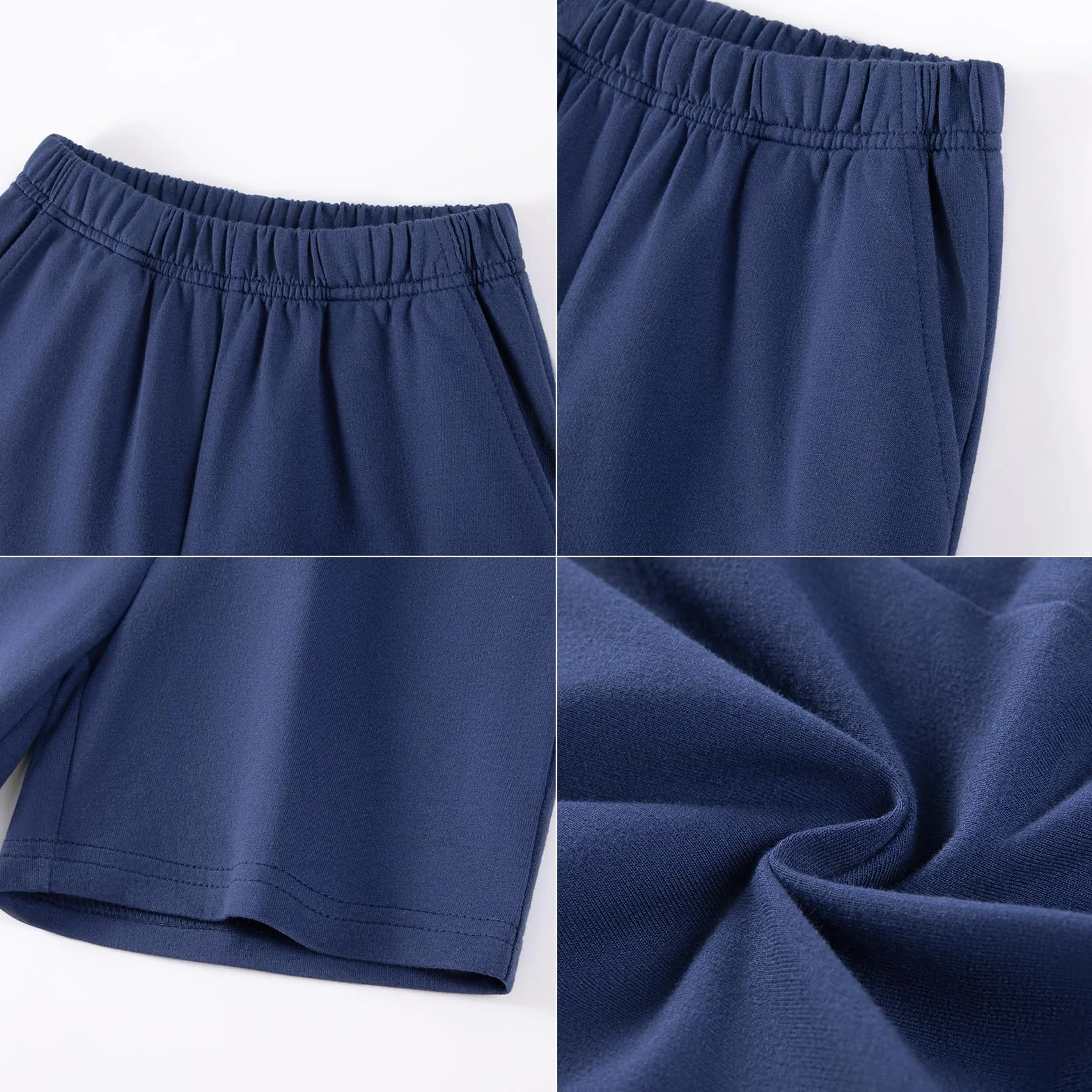 Short Enfant Garçon Shorts et Bermudas en Coton Taille Élastique, 2 Poches, Lot de 3