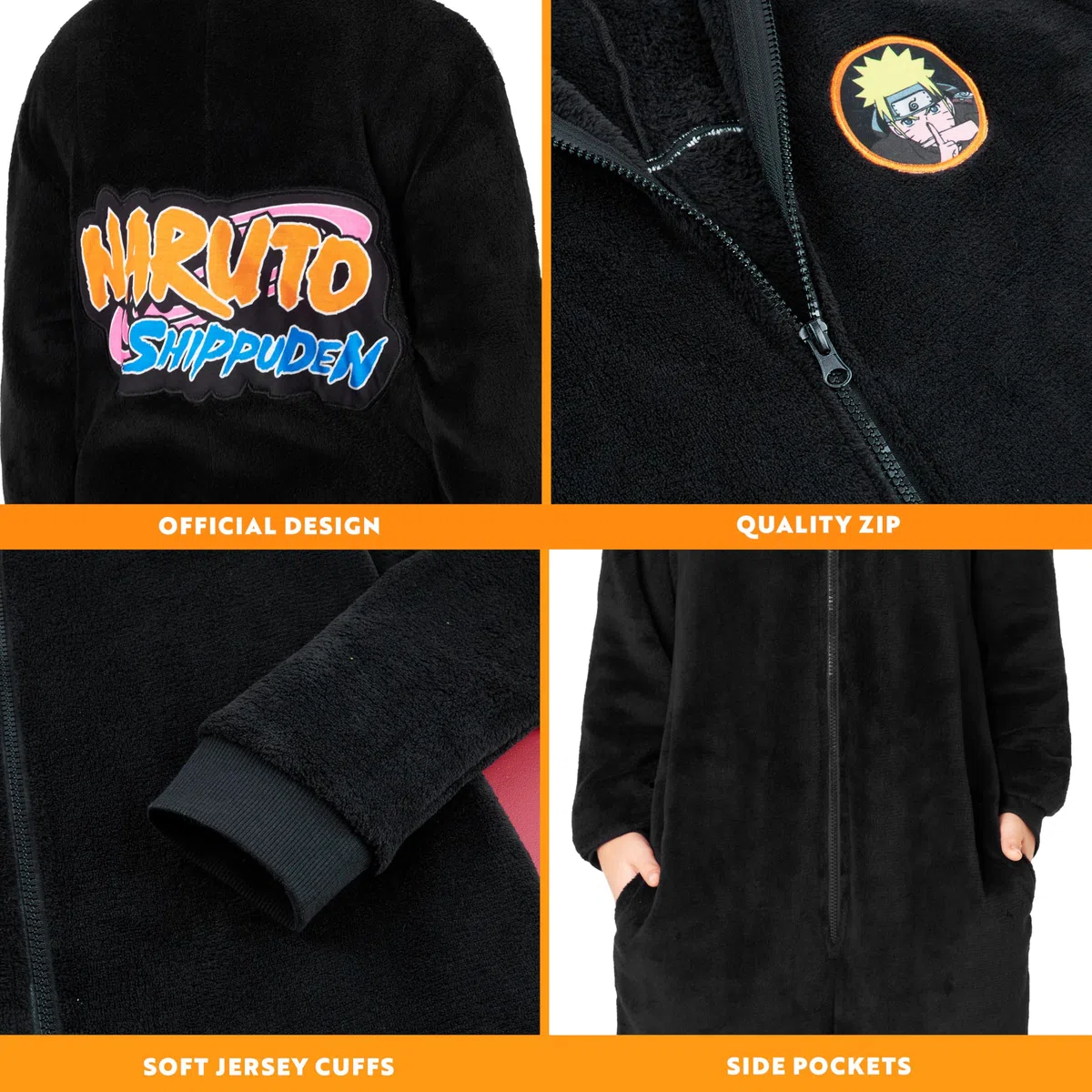 Get Trend Naruto Combinaison Pyjama Garçon Hiver, Grenouillère Polaire Enfant et Ado Chaude, Onesie Anime, Idee Cadeau