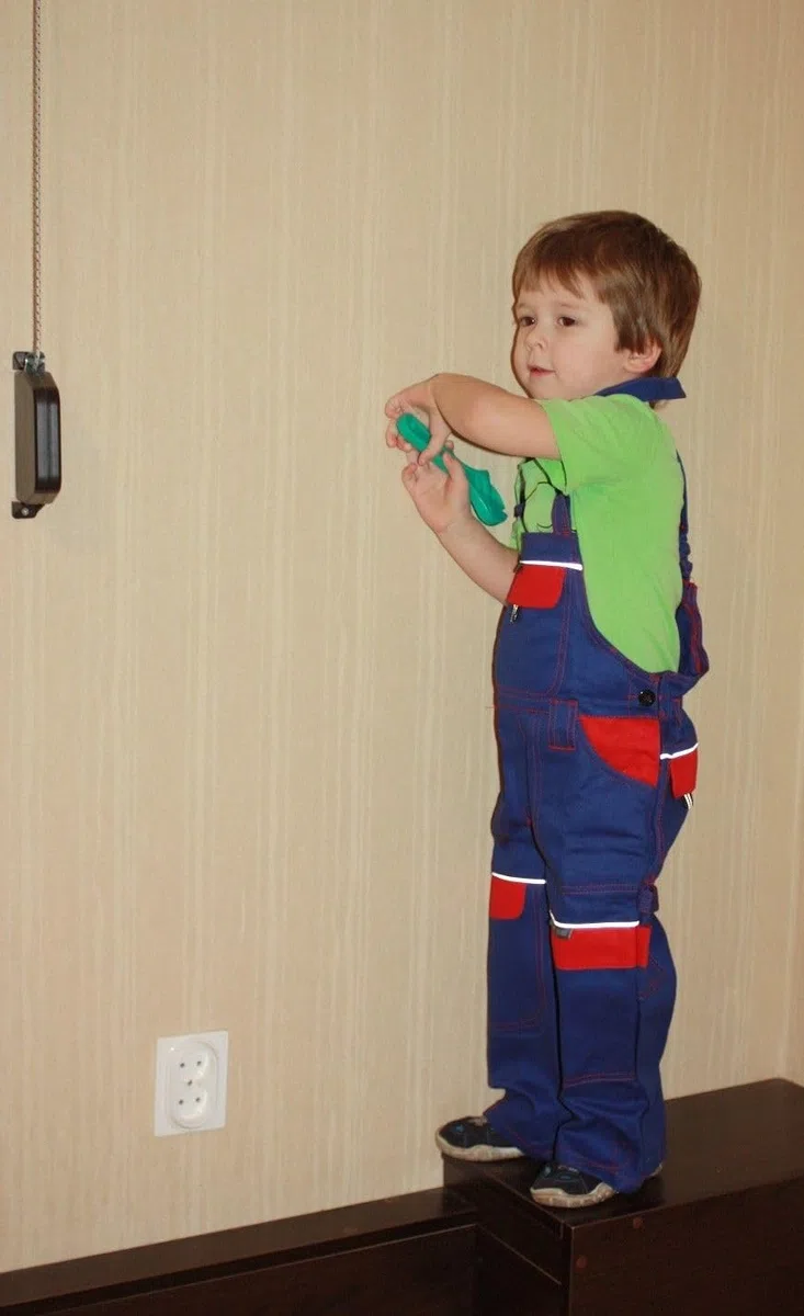 Salopette et pince pour enfant - 100% coton