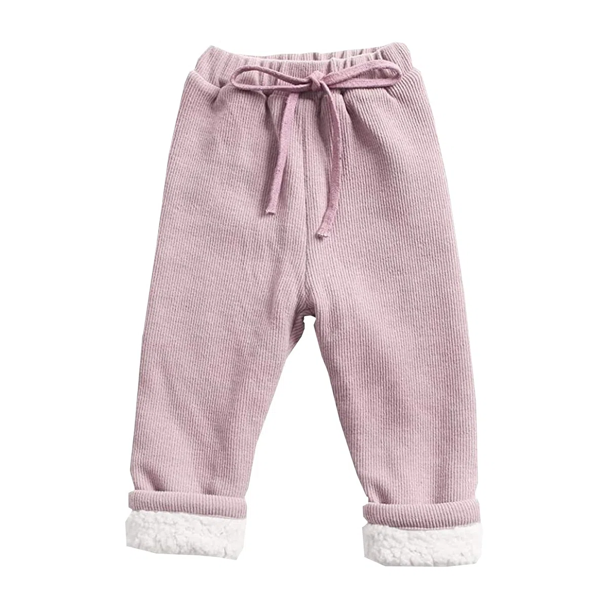 Petit bébé fille garçon hiver chaud taille haute pantalon de jogging enfant en bas âge coton cordon pantalon doublé polaire velours côtelé pantalon