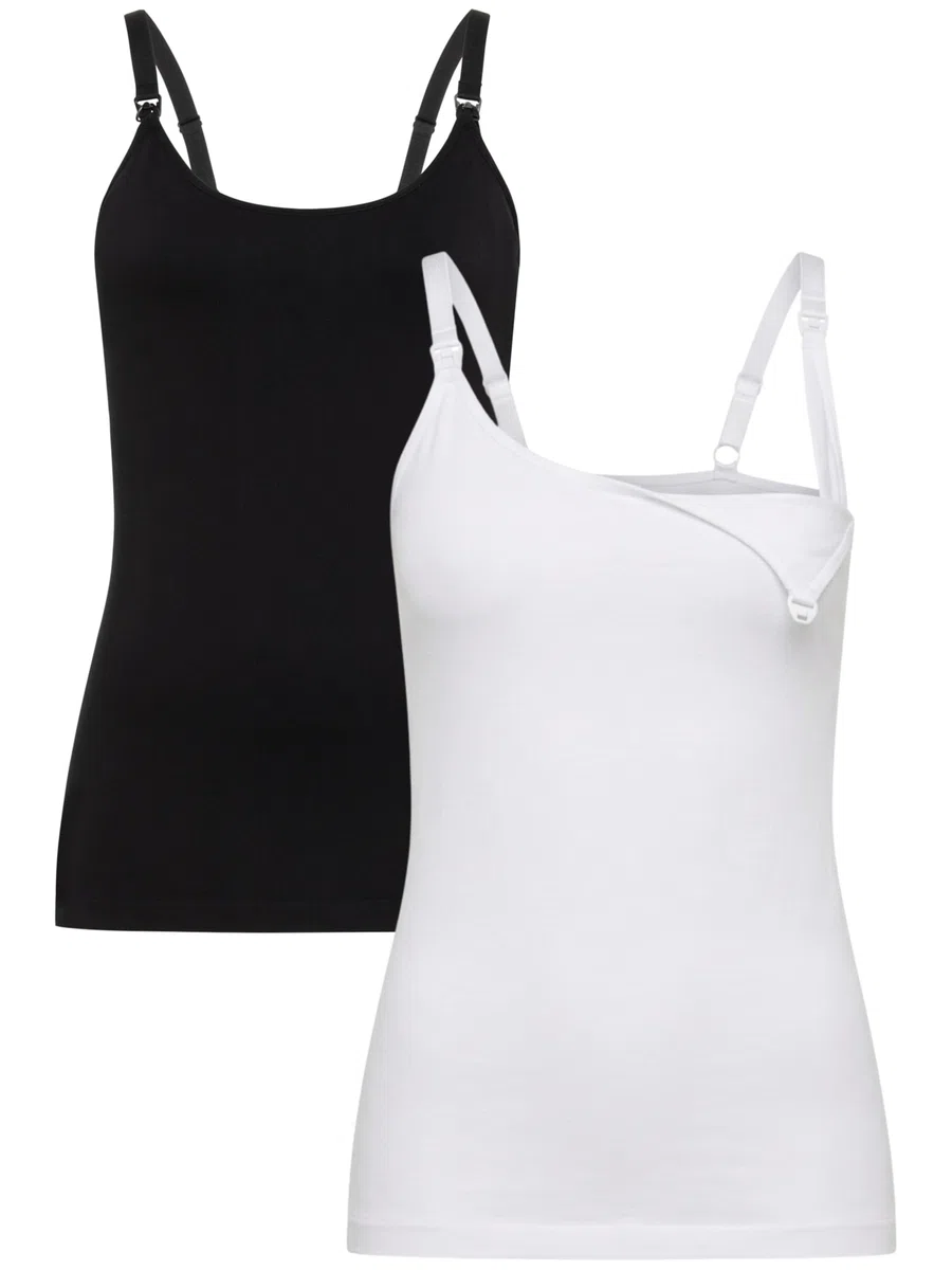 Herzmutter Tops d'allaitement Seamless - Lot de 2 - Camisole d’Allaitement - Fermetures Pratiques par Clips - sous-Maillots de Corps pour l'allaitement - Allaitement - 5320