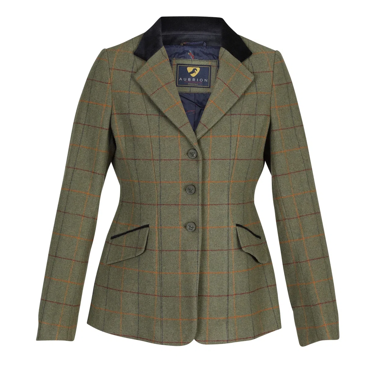 Shires Aubrion Saratoga Veste d'équitation pour femme Rouge/jaune/bleu à carreaux