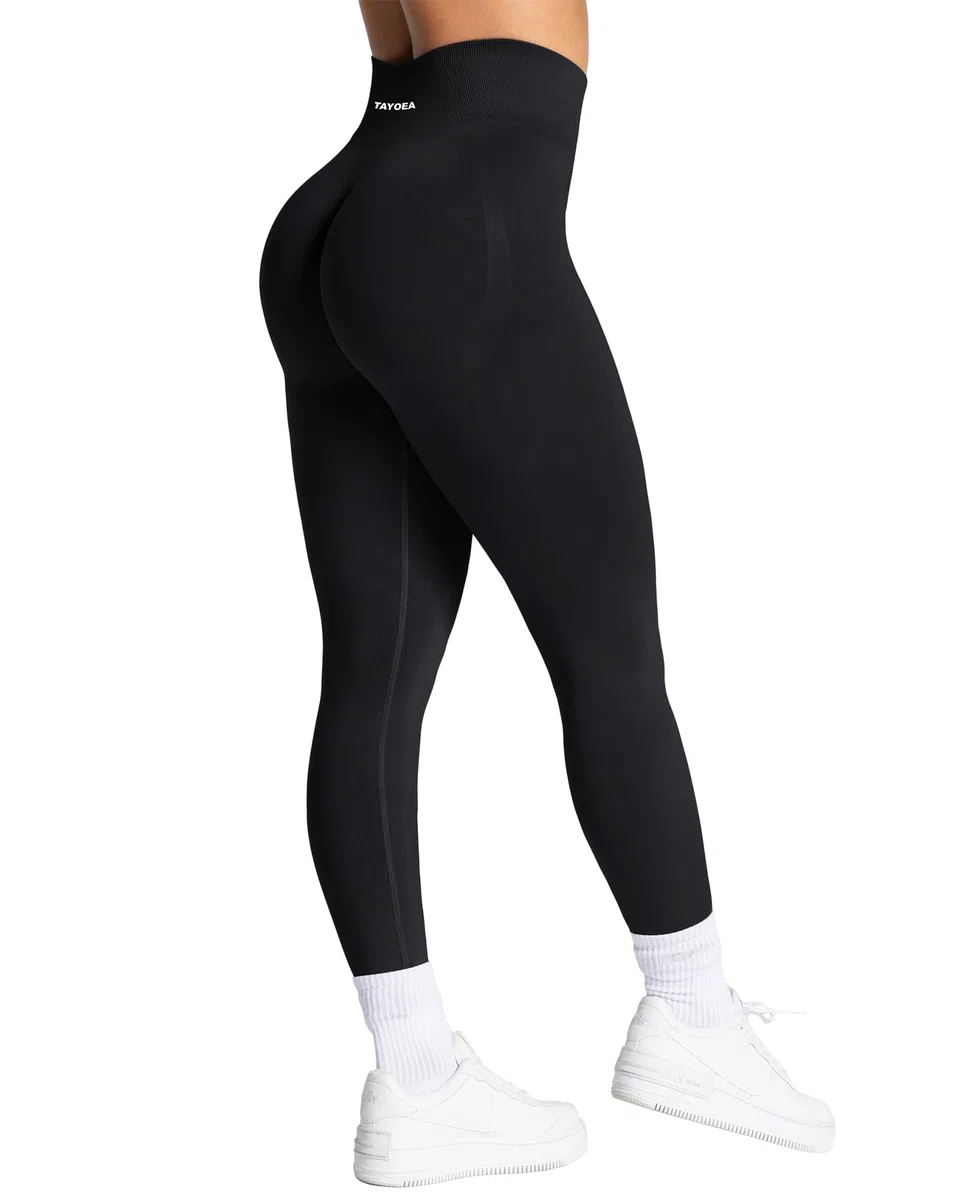 TAYOEA Legging de sport pour femme avec fesses rebondies, push-up, opaque, sans coutures, pour yoga, gym, vie quotidienne