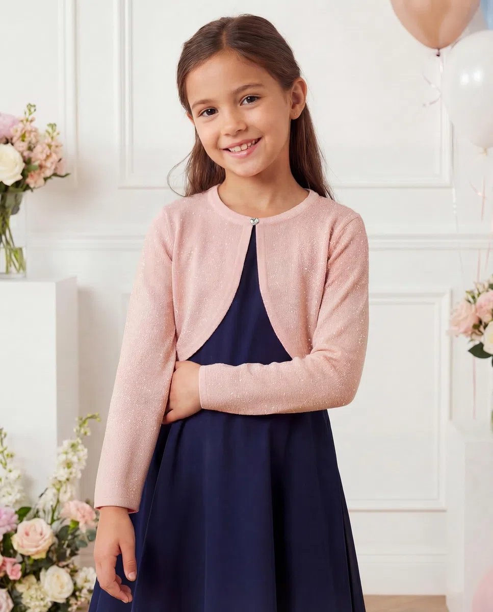 BlackButterfly Enfants Manche Longue Boléro Scintillante Filles Cardigan