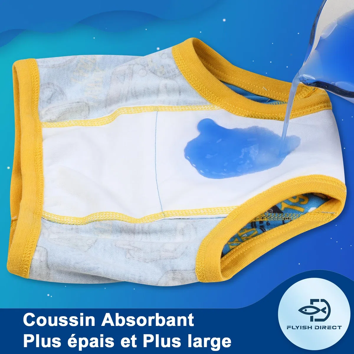 FLYISH DIRECT Lot de 6 culottes d'apprentissage de la propreté, pour enfants garçons et filles, 140/7 ans