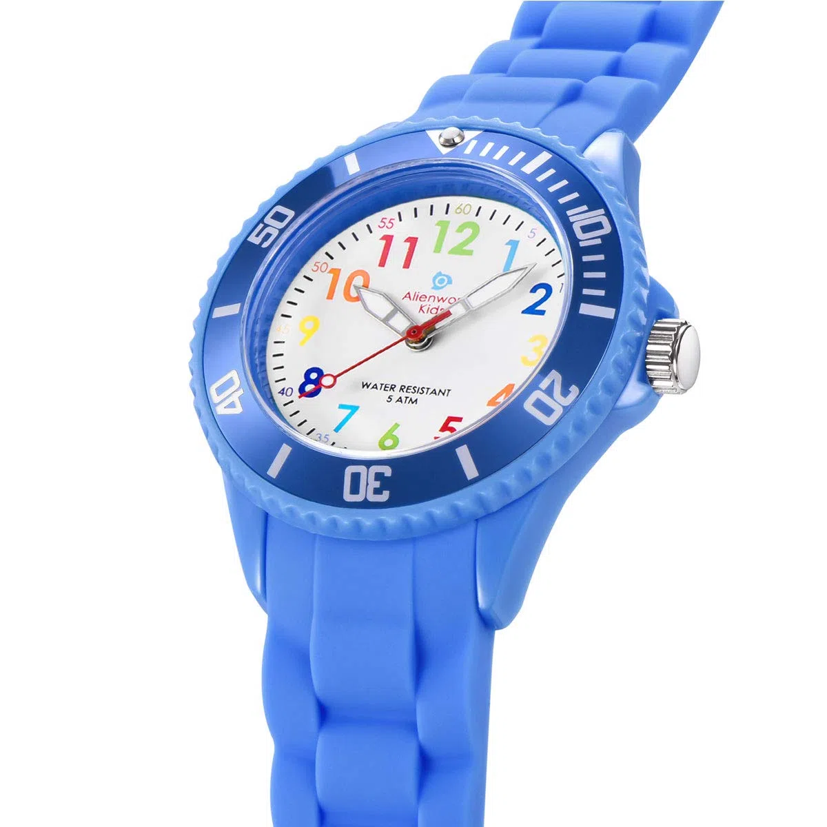 Alienwork Kids Montre Pédagogique Apprendre l'Heure Enfants Garçon Fille Temps d'apprentissage Résistant à l'eau 5 ATM